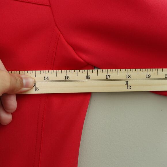 TAHARI Red Lightweight Stretchy Scuba Moto Zipper Jacket Blazer Women's Size XS - Picture 8 of 10